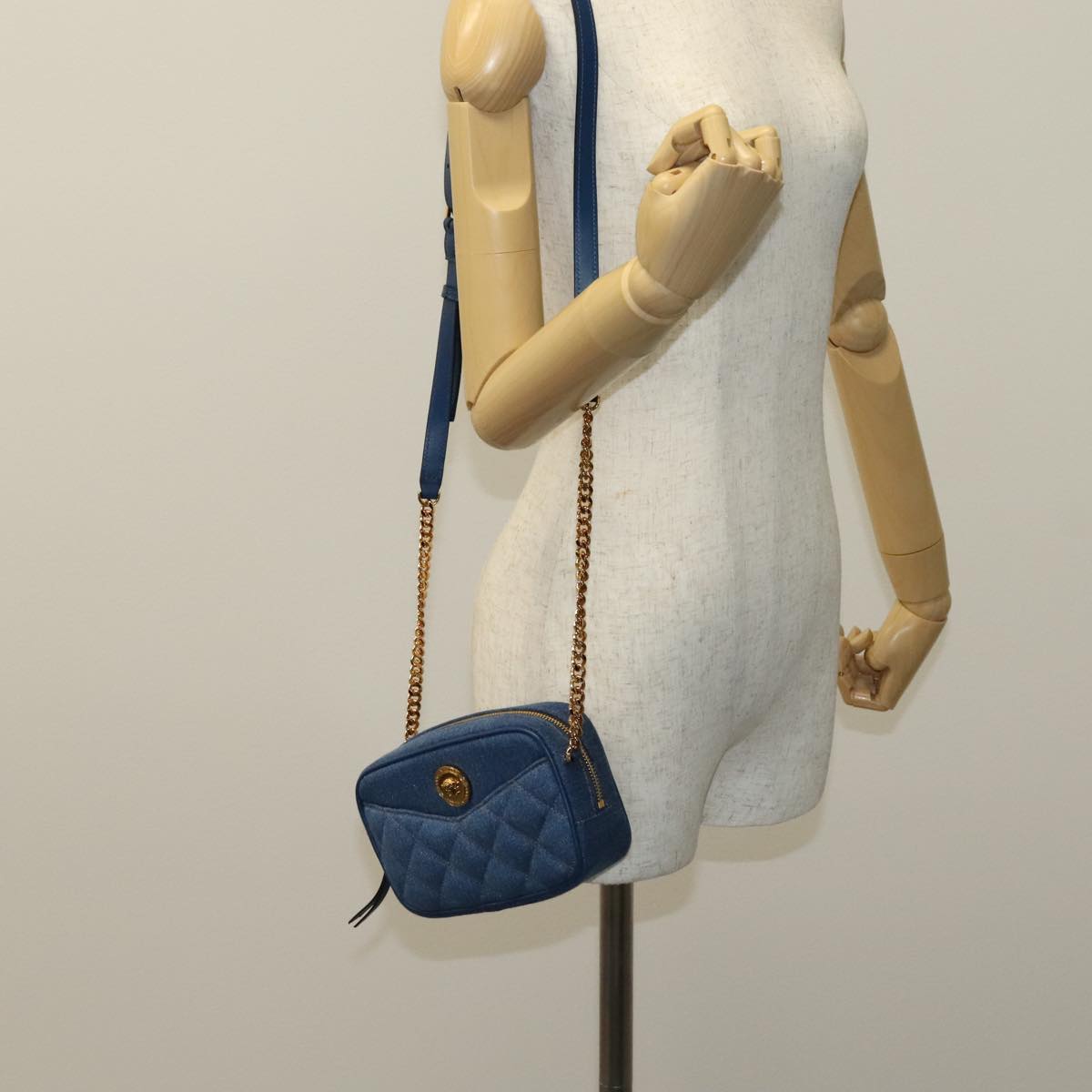Versace Blue Denim - Jeans Shoulder Bag (Pre-Owned)