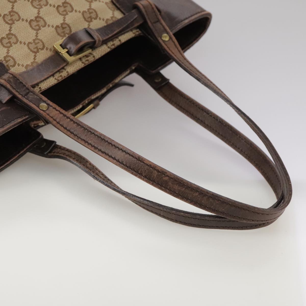 Gucci Gg Canvas Beige Canvas Tote Bag (Pre-Owned)