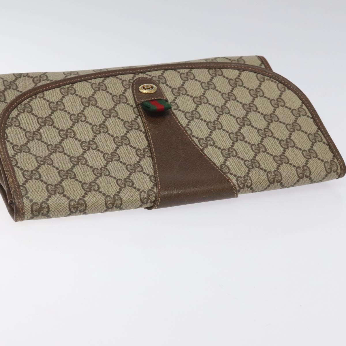 Gucci Ophidia Beige Canvas Clutch Bag (Pre-Owned)