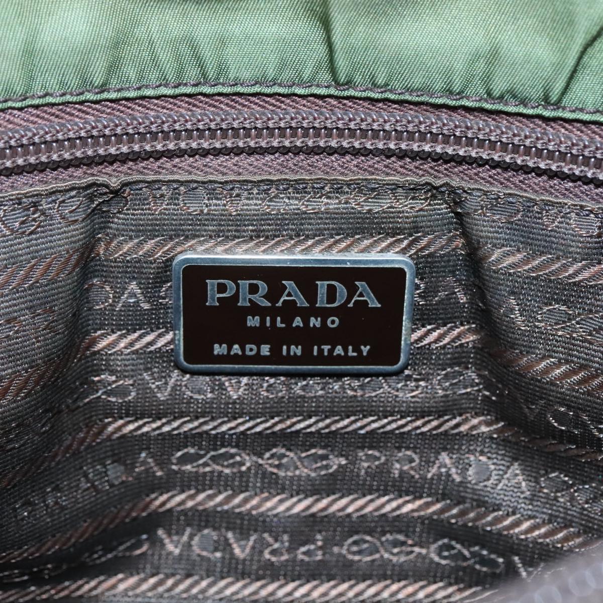 Prada Tessuto Khaki Synthetic Handbag (Pre-Owned)