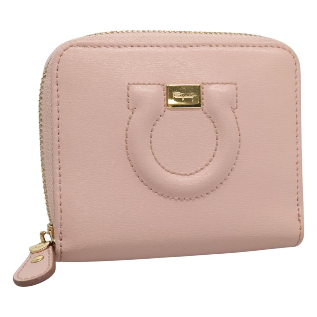 Salvatore Ferragamo Gancio Pink Leather Wallet (Pre-Owned)
