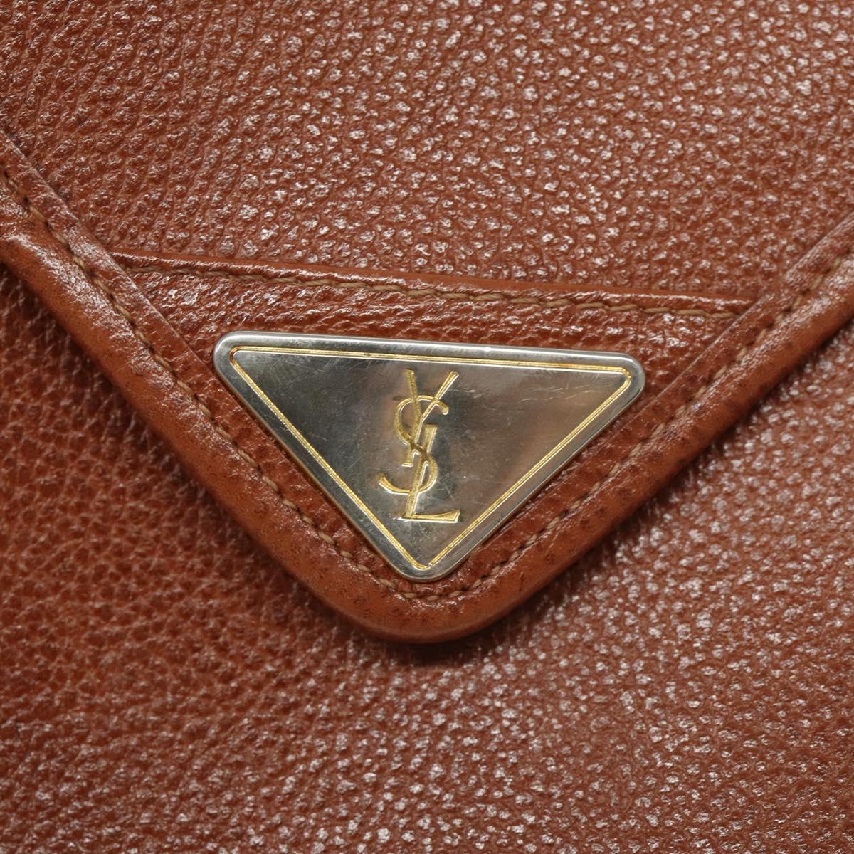 Saint Laurent Enveloppe Brown Leather Shoulder Bag (Pre-Owned)