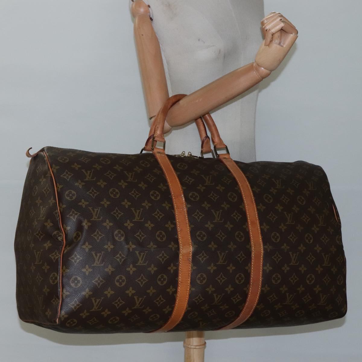 Louis Vuitton Keepall 60 Black Canvas Travel Bag (Pre-Owned)