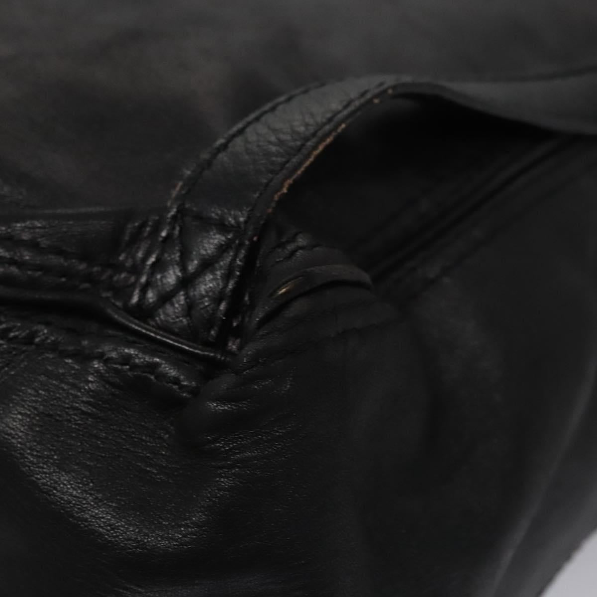 Bottega Veneta Intrecciato Black Leather Backpack Bag (Pre-Owned)