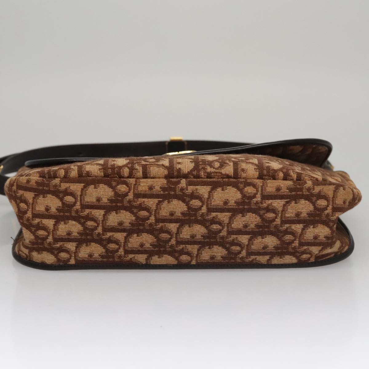 Dior Trotter Brown Canvas Shoulder Bag (Pre-Owned)