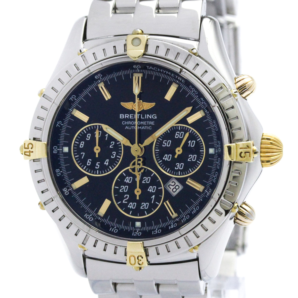 Breitling Windrider Shadow Flyback Chronograph Automatic Stainless Steel And Yellow Gold Watch (Pre-Owned)
