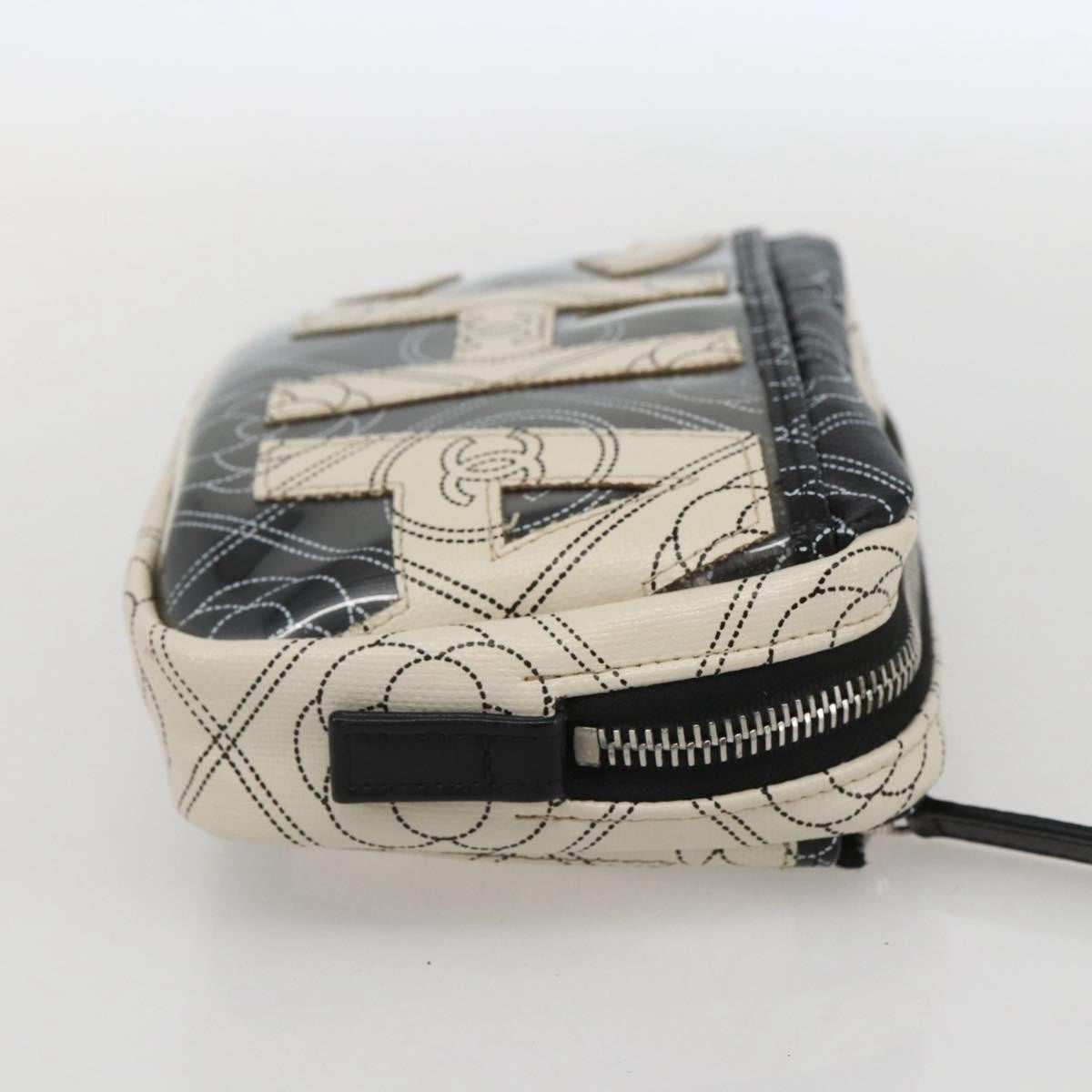 Chanel Logo Camera Case Clutch Printed Coated Canvas Black Pvc Clutche & Pouche Bag (Pre-Owned)