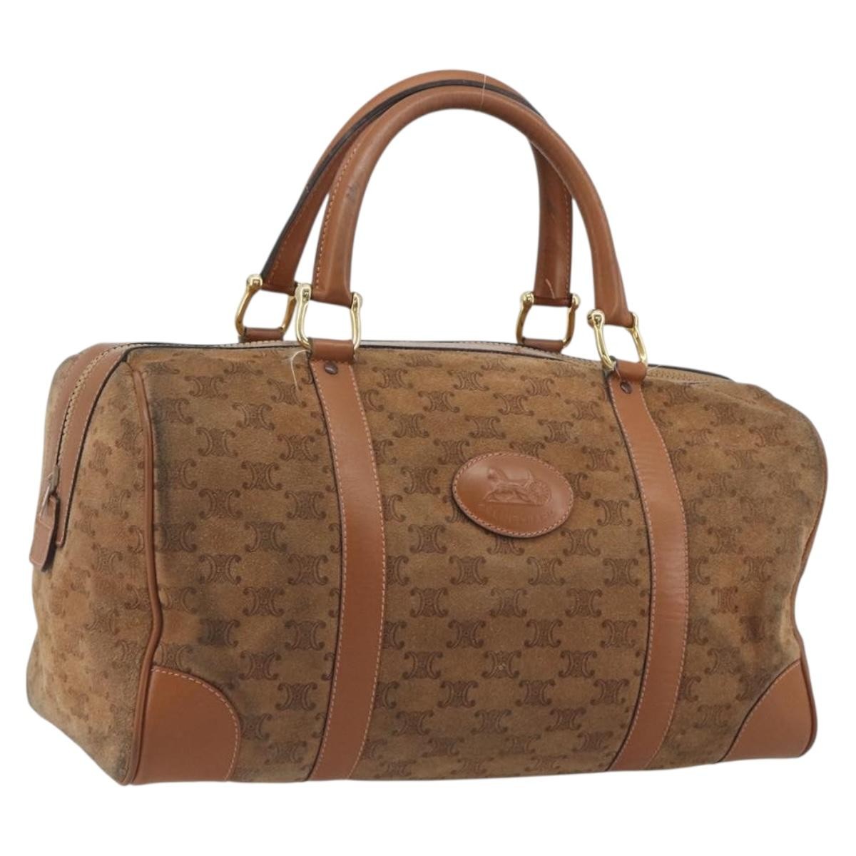 Celine Macadam Suede Brown Suede Tote Bag Bag (Pre-Owned)