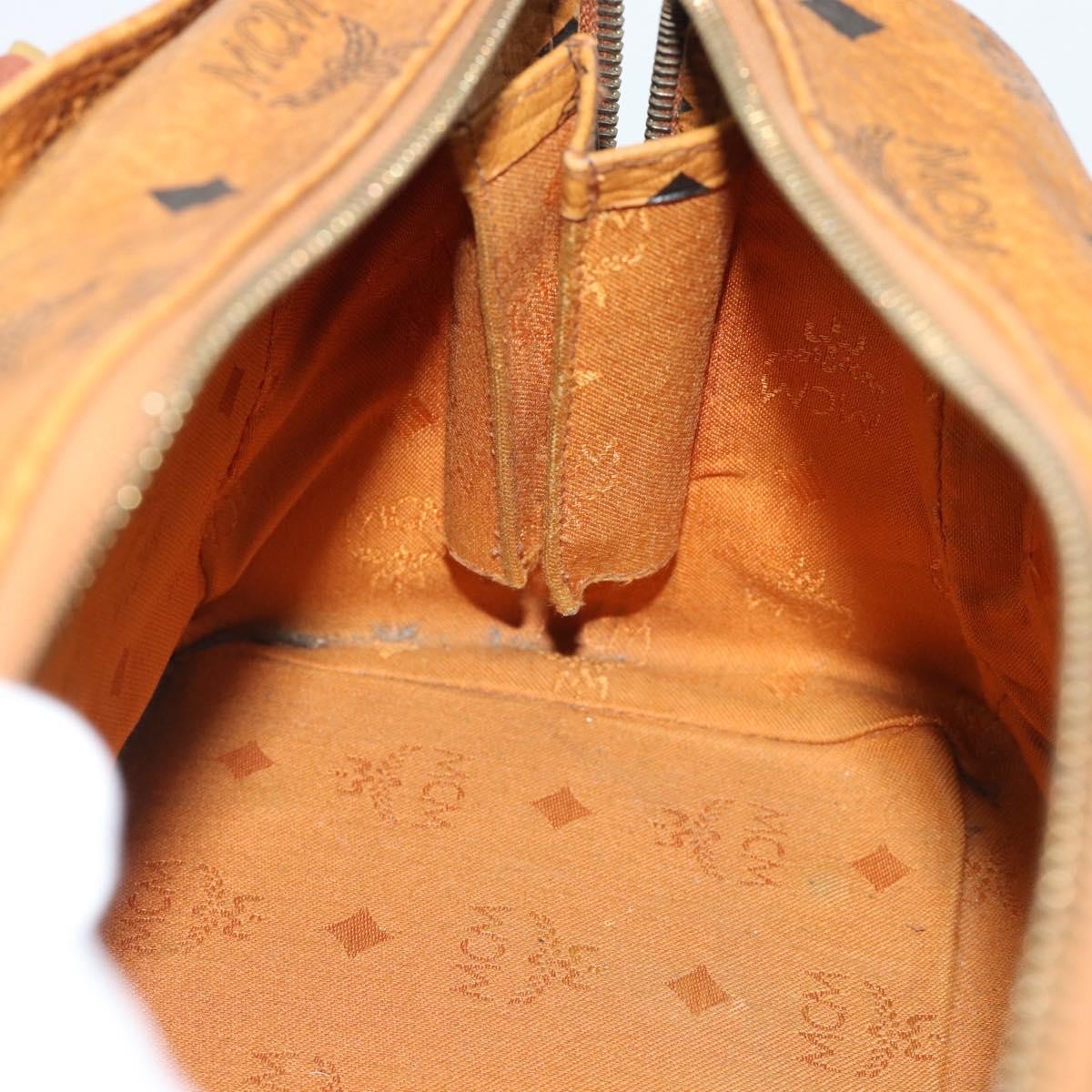 MCM Visetos Logogramme Leather Brown Leather Handbag (Pre-Owned)