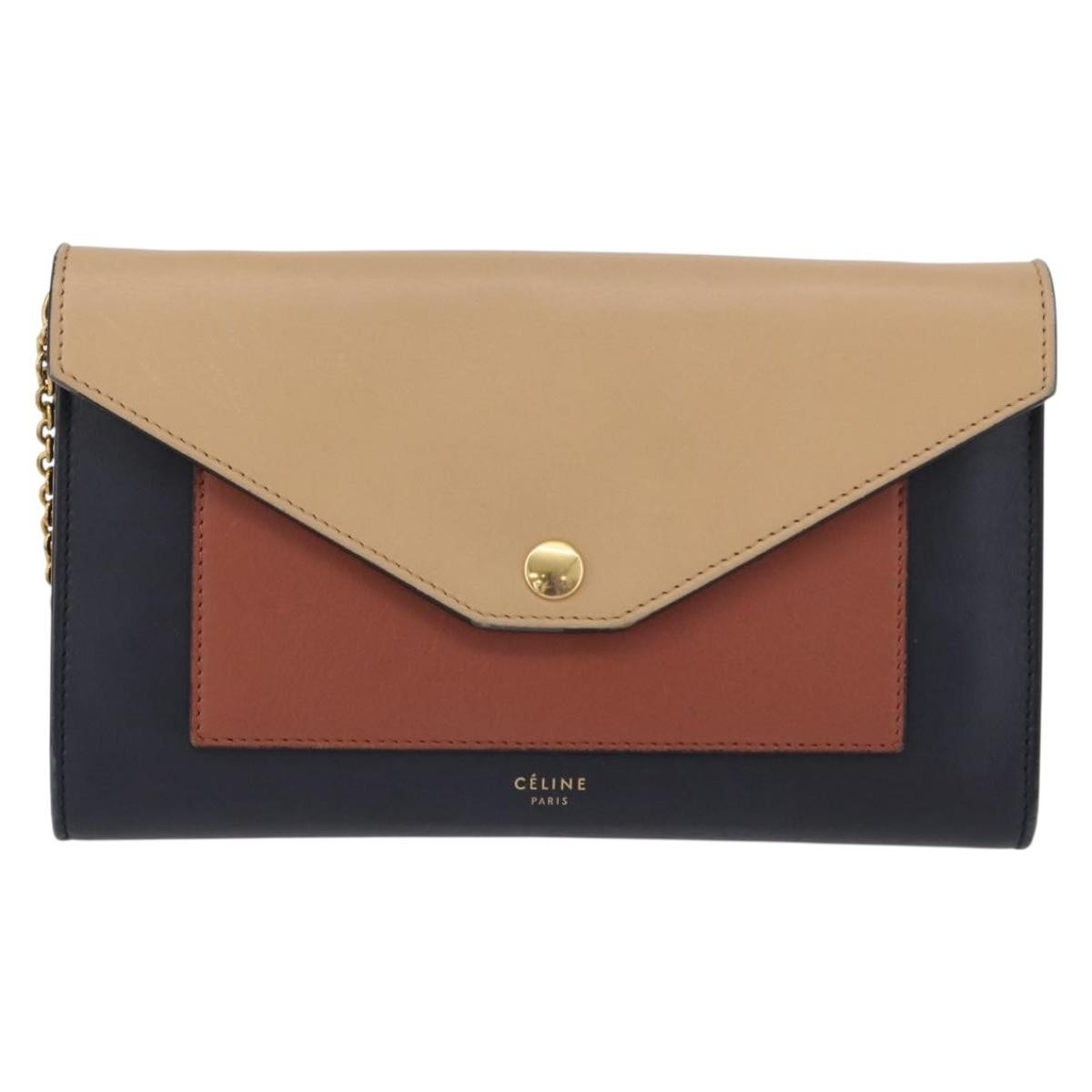 Celine Pocket Envelope Leather Multicolour Leather Shoulder Bag Bag (Pre-Owned)