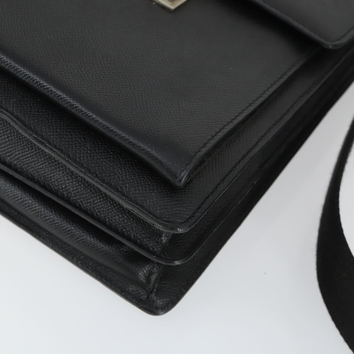 Bally Vintage Leather Black Leather Shoulder Bag Bag (Pre-Owned)