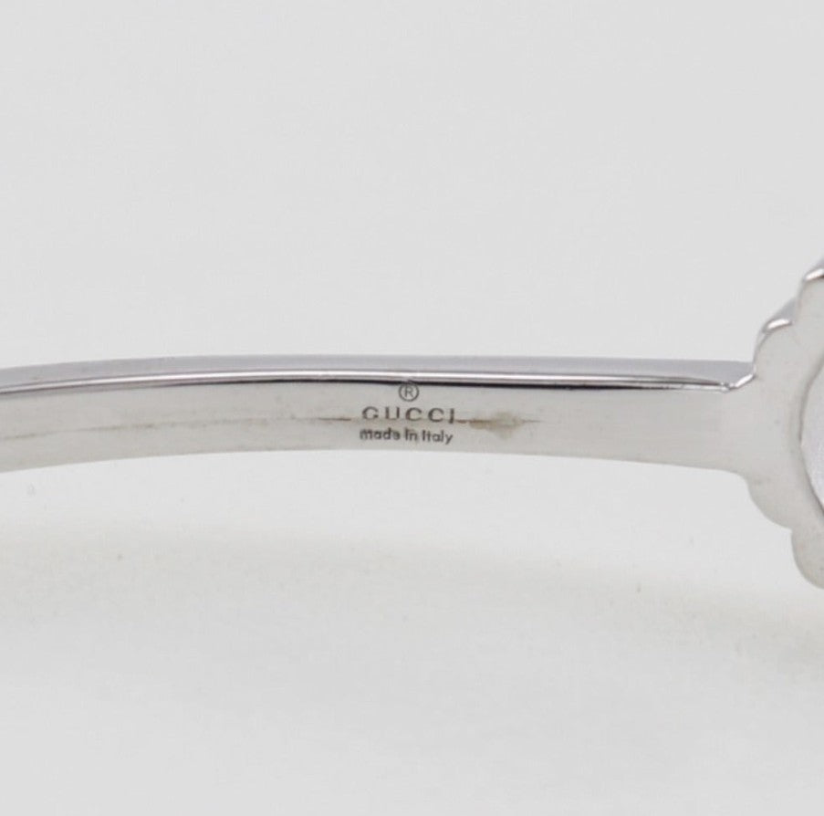 Gucci Double G Silver White Gold Bracelet Jewelry (Pre-Owned)