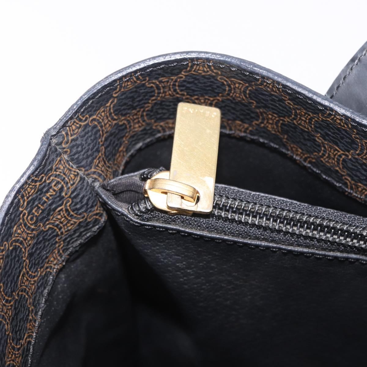 Celine C Macadam Tote Pvc Leather/ Macadam Canvas Black Canvas Shoulder Bag Bag (Pre-Owned)