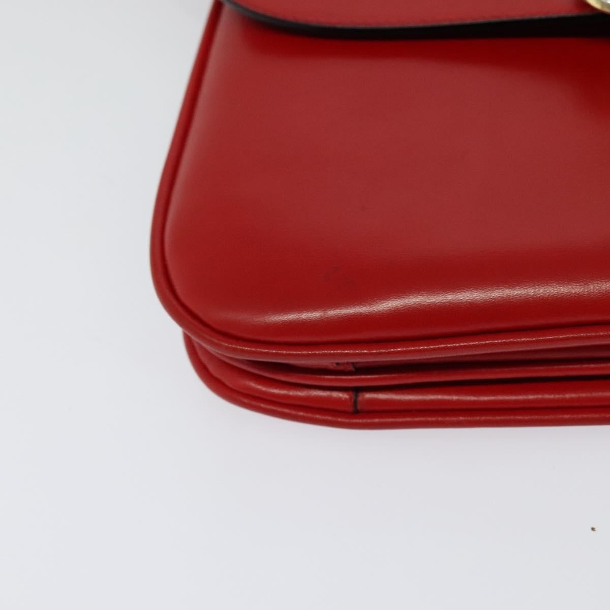 Celine Vintage Triomphe Shoulder Leather Red Leather Shoulder Bag Bag (Pre-Owned)