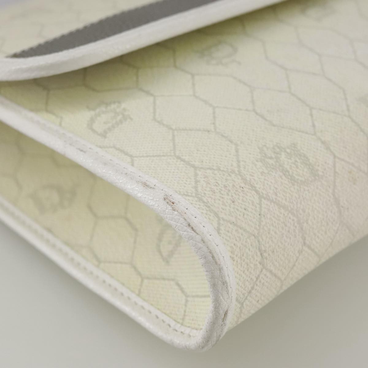 Dior Honeycomb White Canvas Shoulder Bag (Pre-Owned)
