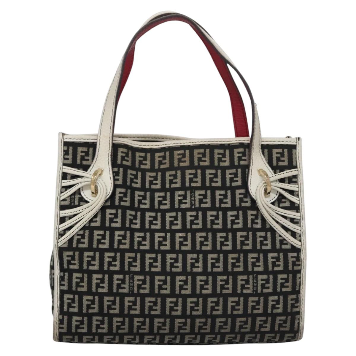 Fendi Zucchino Black Canvas Handbag (Pre-Owned)