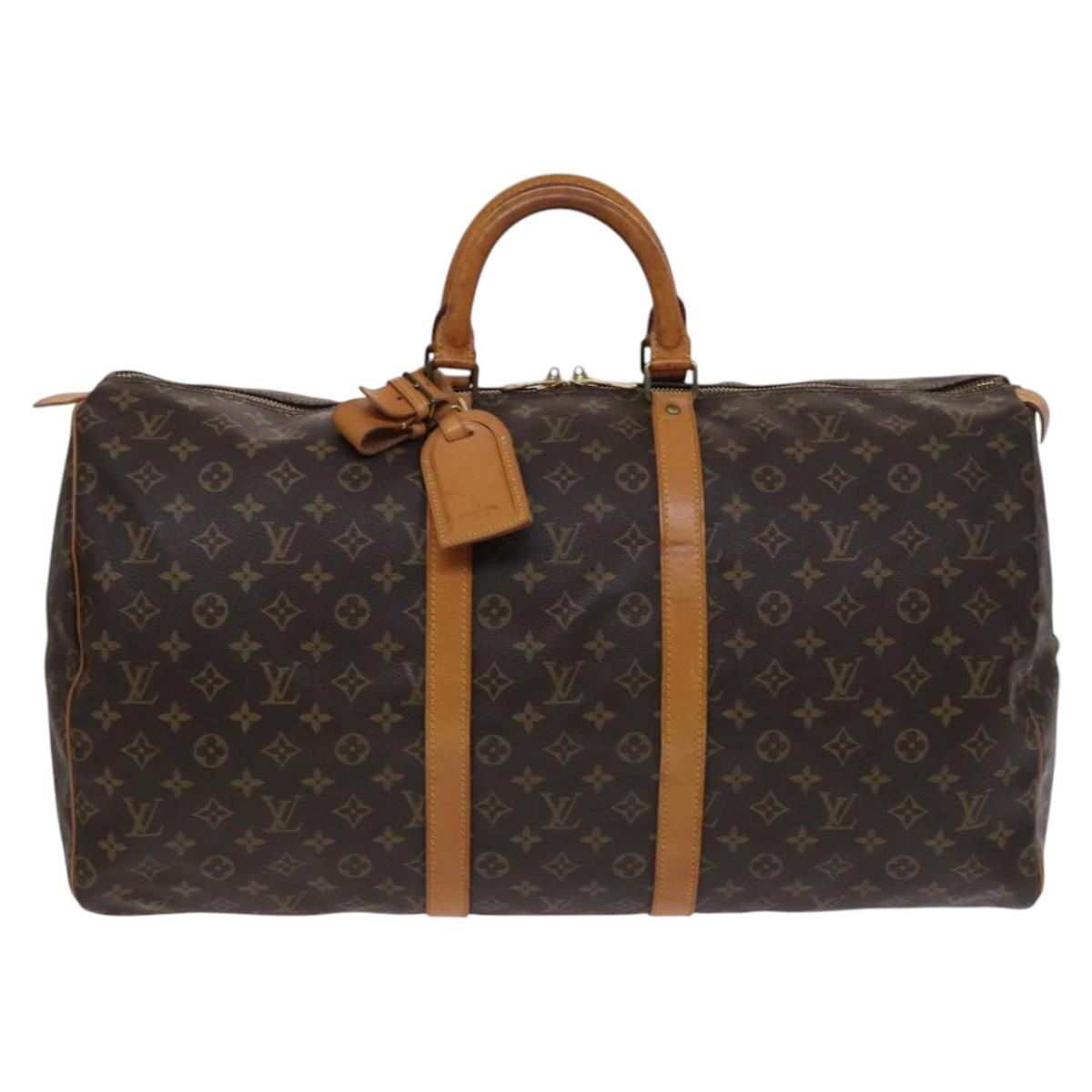 Louis Vuitton Keepall 55 Brown Canvas Travel Bag (Pre-Owned)