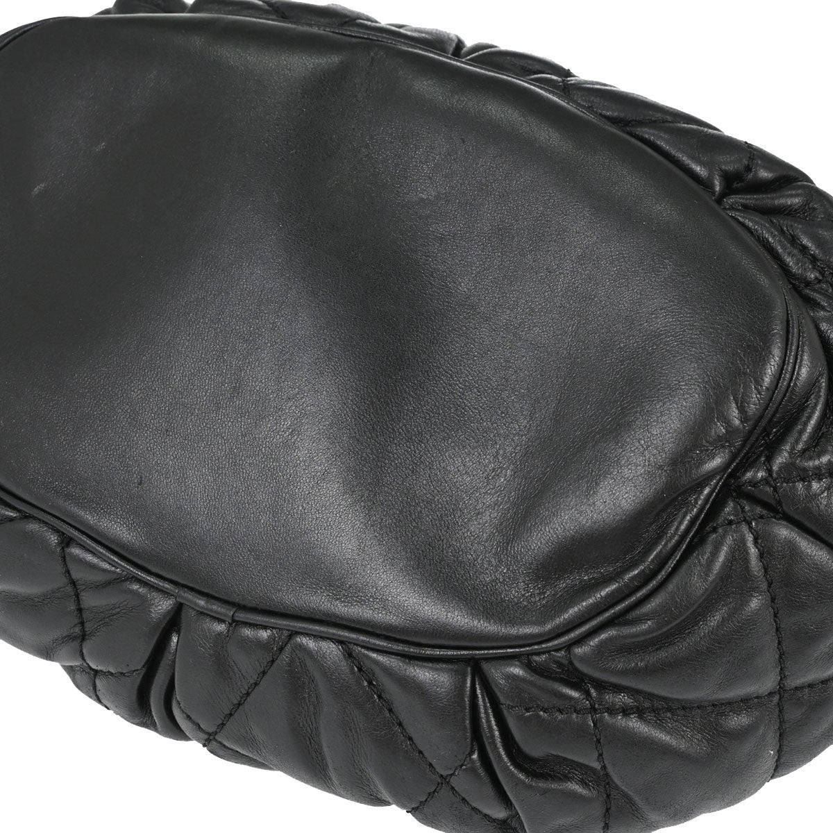 Chanel Cloudy Bundle Bowler Quilted Lambskin Black Leather Handbag (Pre-Owned)