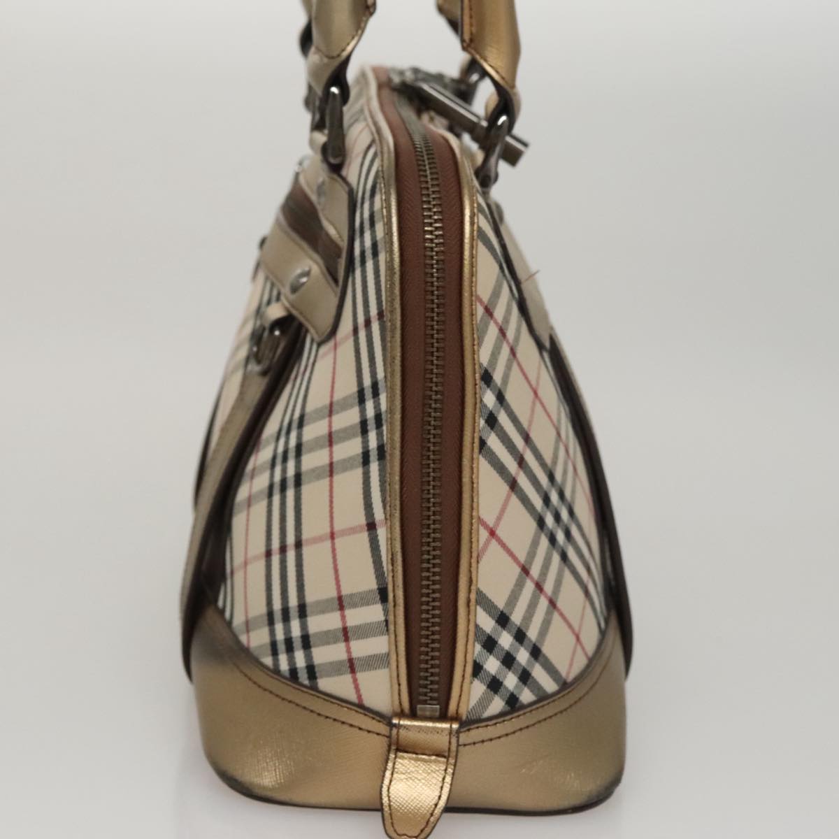 Burberry Nova Check Beige Canvas Handbag (Pre-Owned)