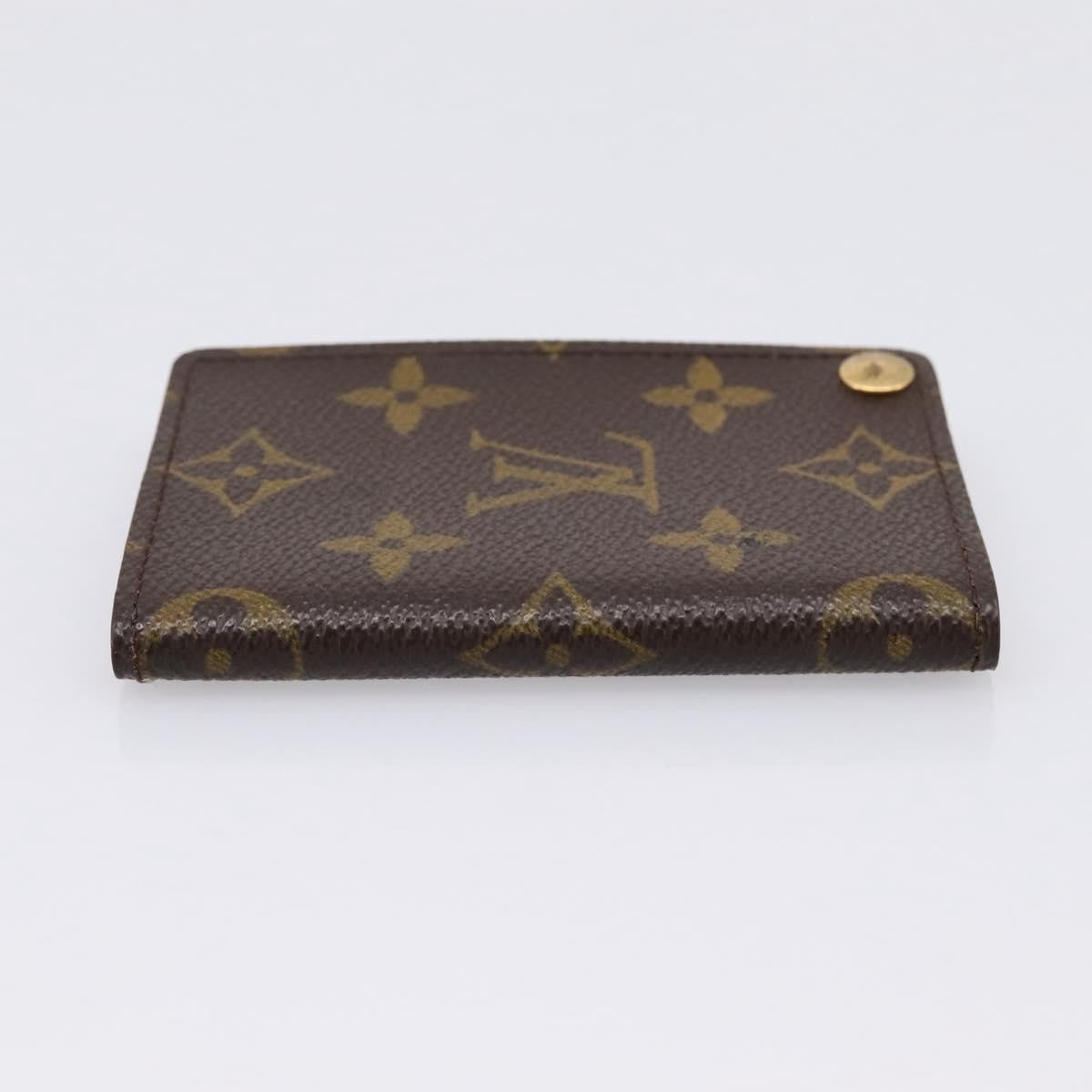 Louis Vuitton Porte Cartes Pression Card Case Monogram Canvas Brown Canvas Card Holders Accessory (Pre-Owned)