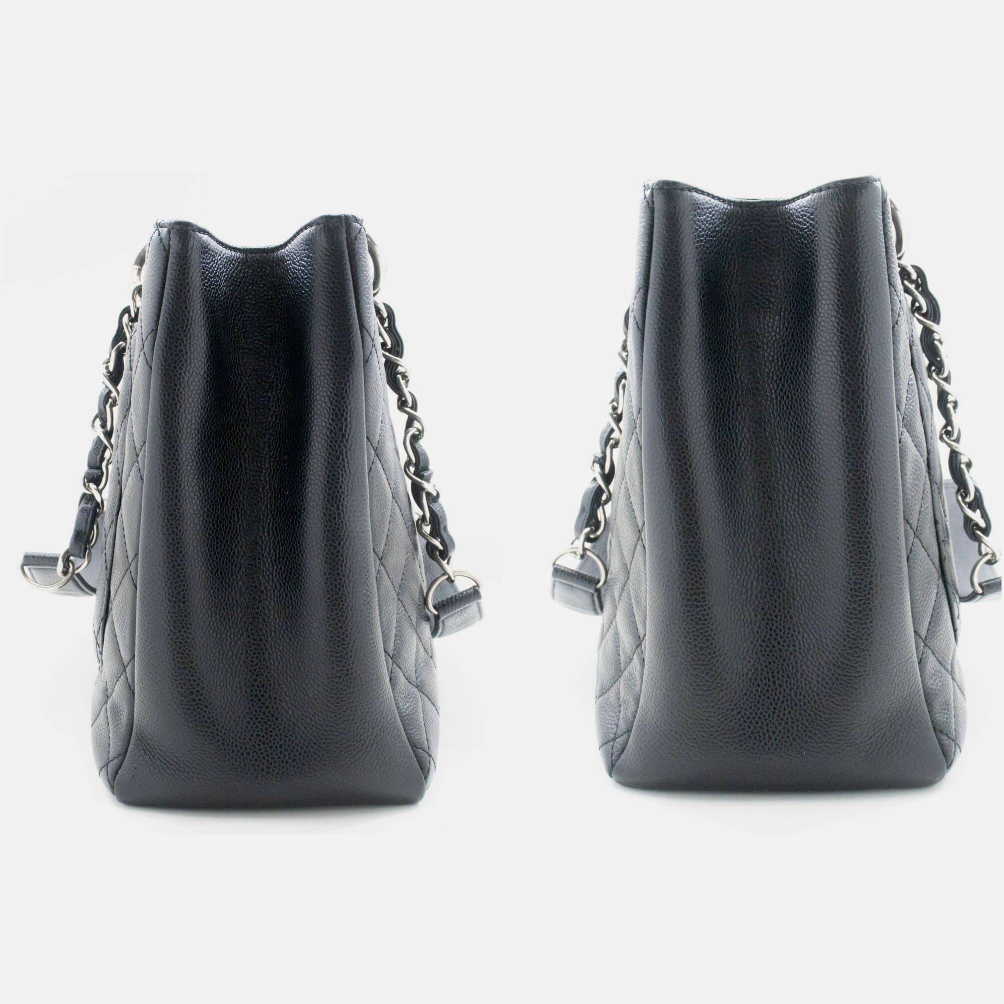 Chanel Shopping Black Leather Shoulder Bag (Pre-Owned)