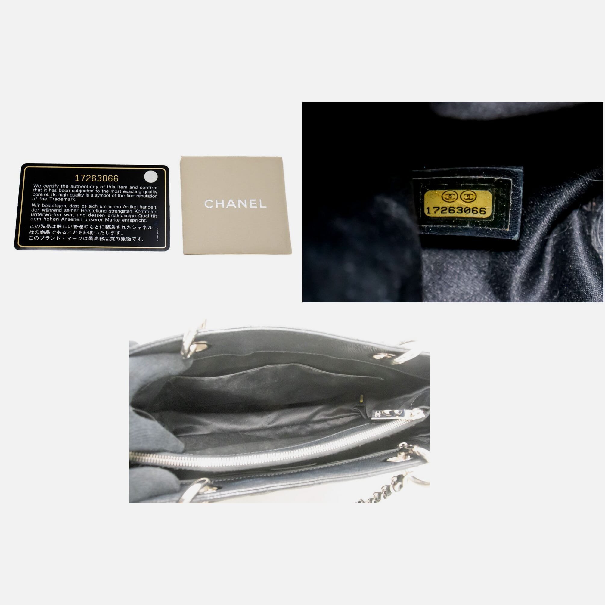 Chanel Shopping Black Leather Shoulder Bag (Pre-Owned)