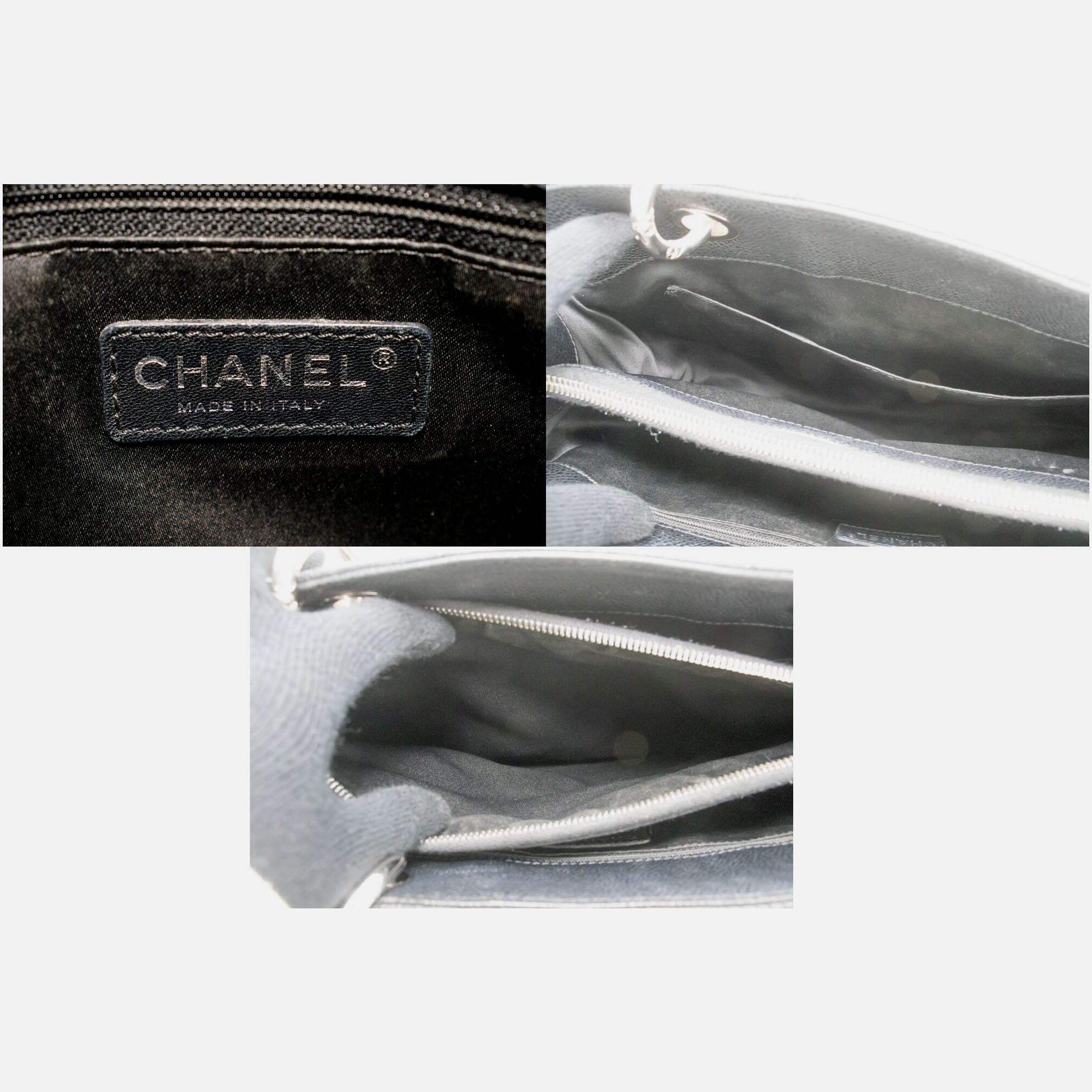 Chanel Shopping Black Leather Shoulder Bag (Pre-Owned)