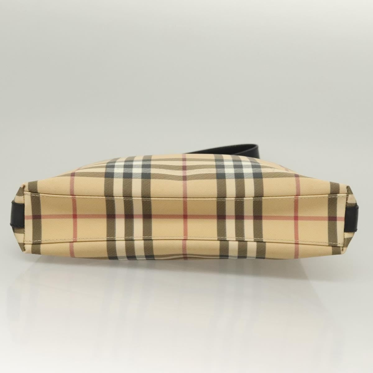 Burberry Shoulder Nova Check Canvas Beige Pvc Bag (Pre-Owned)