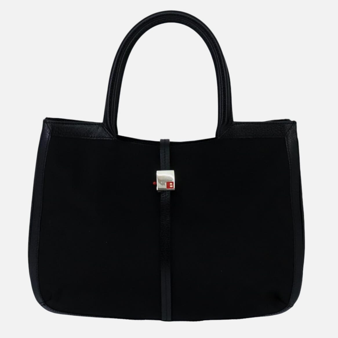 Bally Black Canvas Handbag (Pre-Owned)