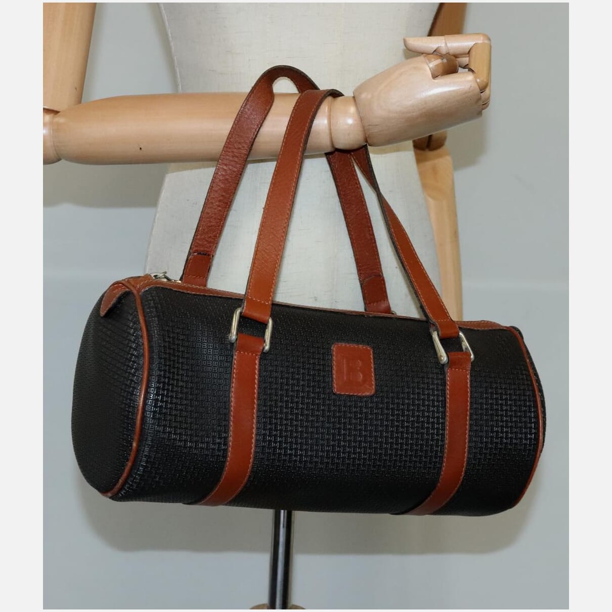 Bally Black Canvas Handbag (Pre-Owned)