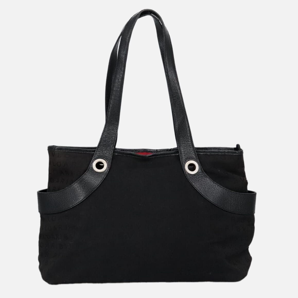 Bulgari Logo Mania Black Canvas Tote Bag (Pre-Owned)