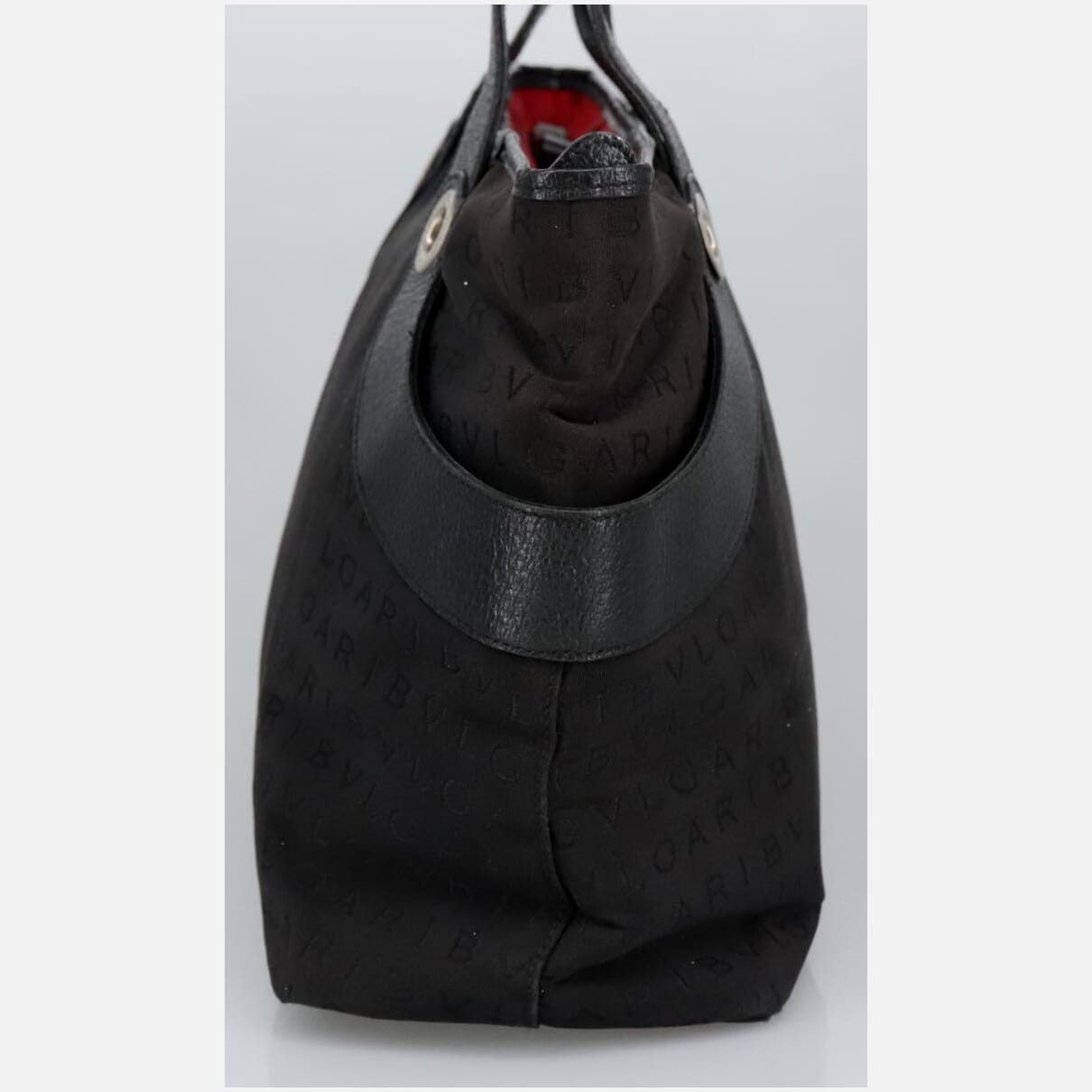 Bulgari Logo Mania Black Canvas Tote Bag (Pre-Owned)