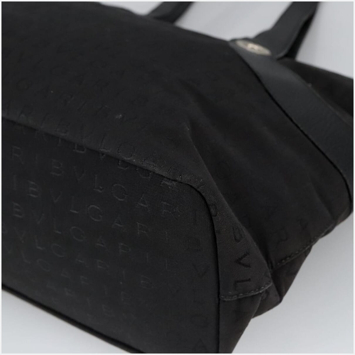 Bulgari Logo Mania Black Canvas Tote Bag (Pre-Owned)