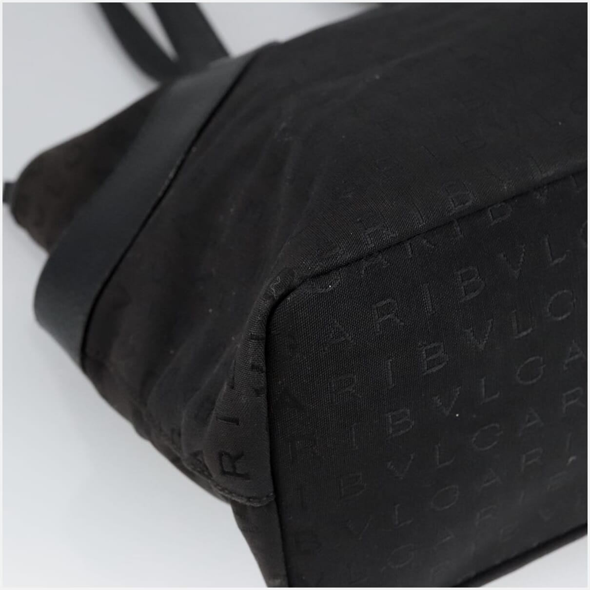 Bulgari Logo Mania Black Canvas Tote Bag (Pre-Owned)