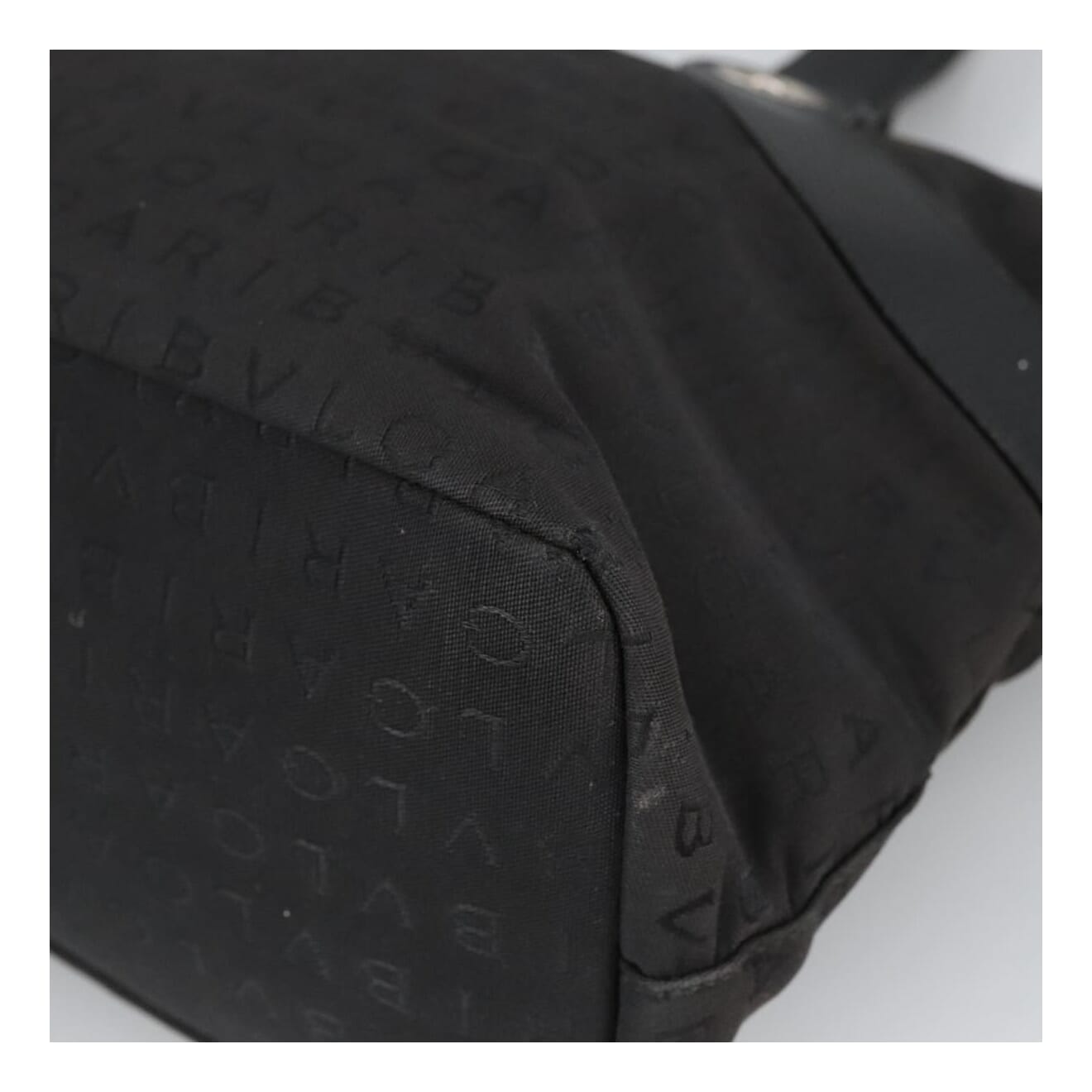 Bulgari Logo Mania Black Canvas Tote Bag (Pre-Owned)