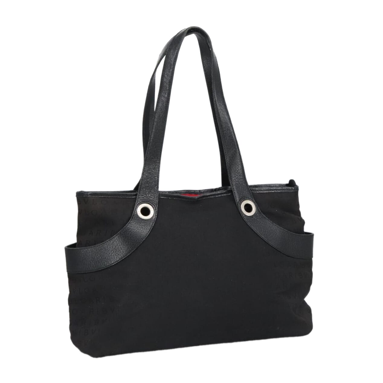 Bulgari Logo Mania Black Canvas Tote Bag (Pre-Owned)
