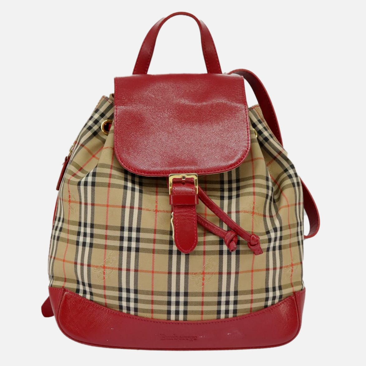 Burberry Nova Check Beige Canvas Backpack Bag (Pre-Owned)