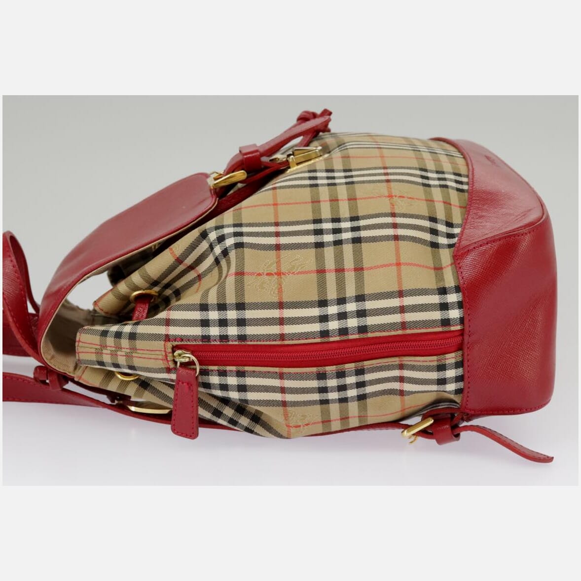 Burberry Nova Check Beige Canvas Backpack Bag (Pre-Owned)
