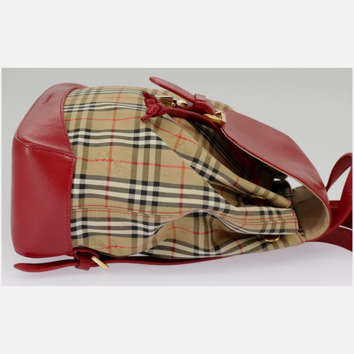 Burberry Nova Check Beige Canvas Backpack Bag (Pre-Owned)
