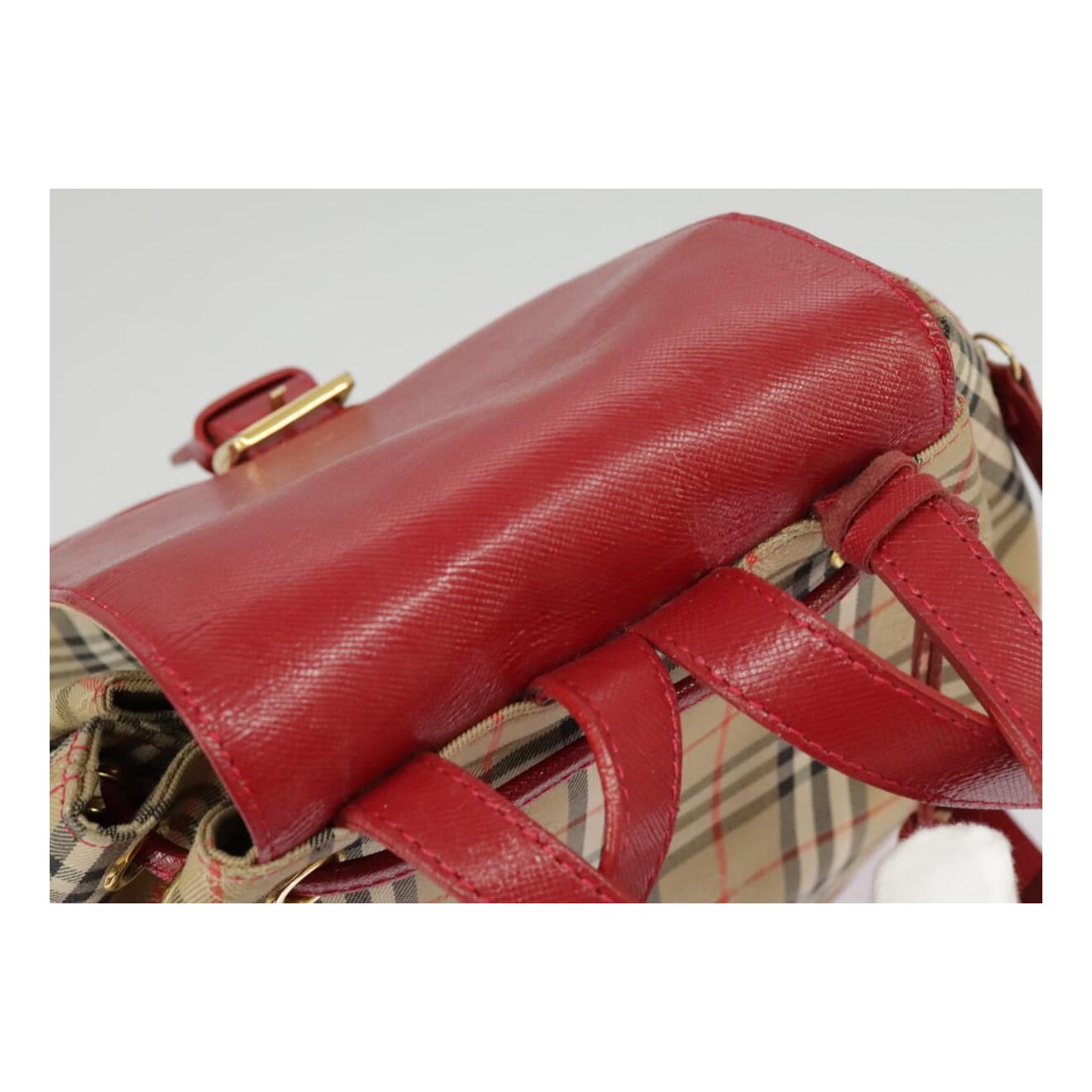 Burberry Nova Check Beige Canvas Backpack Bag (Pre-Owned)