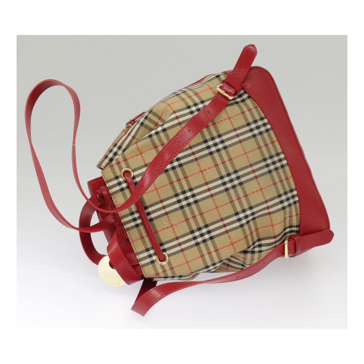 Burberry Nova Check Beige Canvas Backpack Bag (Pre-Owned)