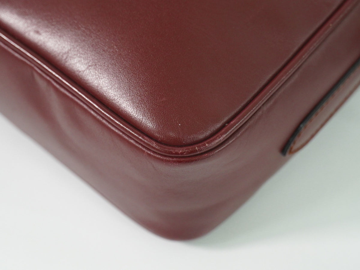 Cartier Must De Cartier Leather Burgundy Leather Shoulder Bag Bag (Pre-Owned)