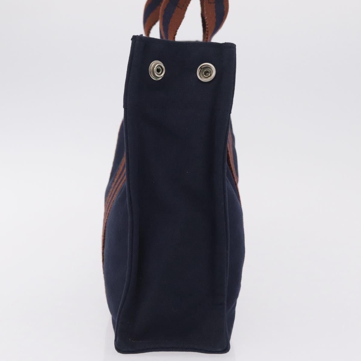 Hermes Fourre Tout Toile Navy Canvas Tote Bag Bag (Pre-Owned)