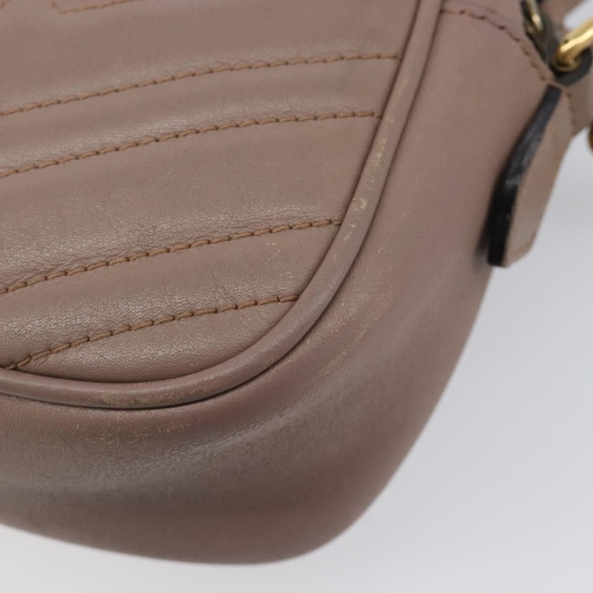 Gucci Gg Marmont Matelasse Leather Beige Leather Shoulder Bag Bag (Pre-Owned)