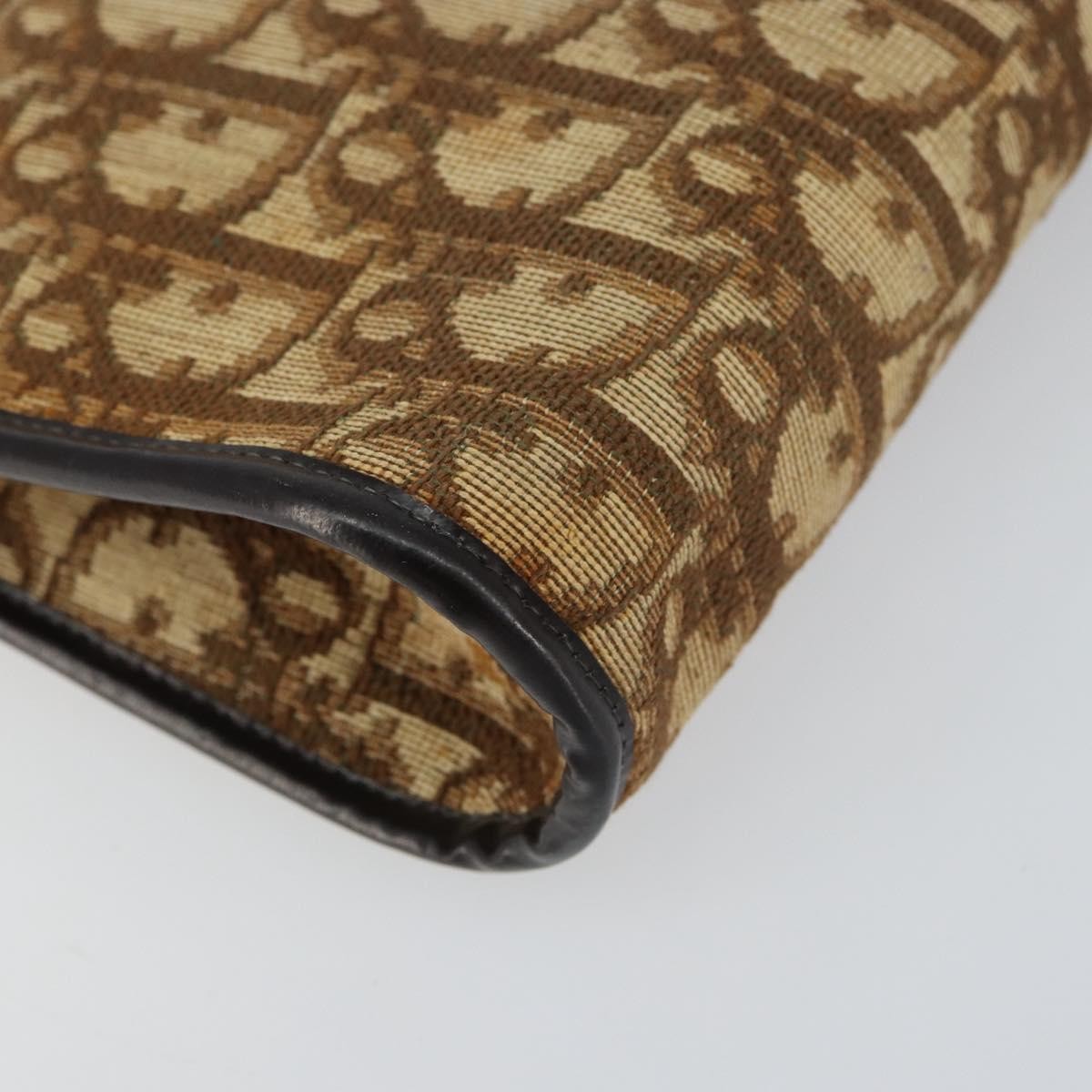 Christian Dior Vintage Trotter Diorissimo Canvas Beige Canvas Shoulder Bag Bag (Pre-Owned)