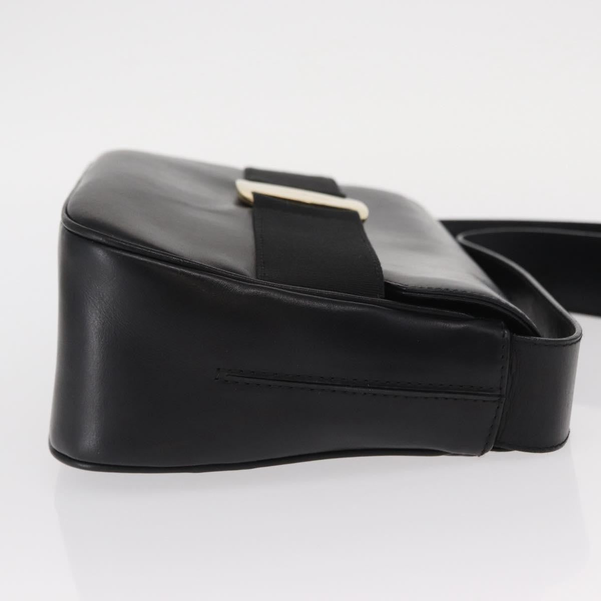 Salvatore Ferragamo Vala Leather Black Leather Shoulder Bag Bag (Pre-Owned)