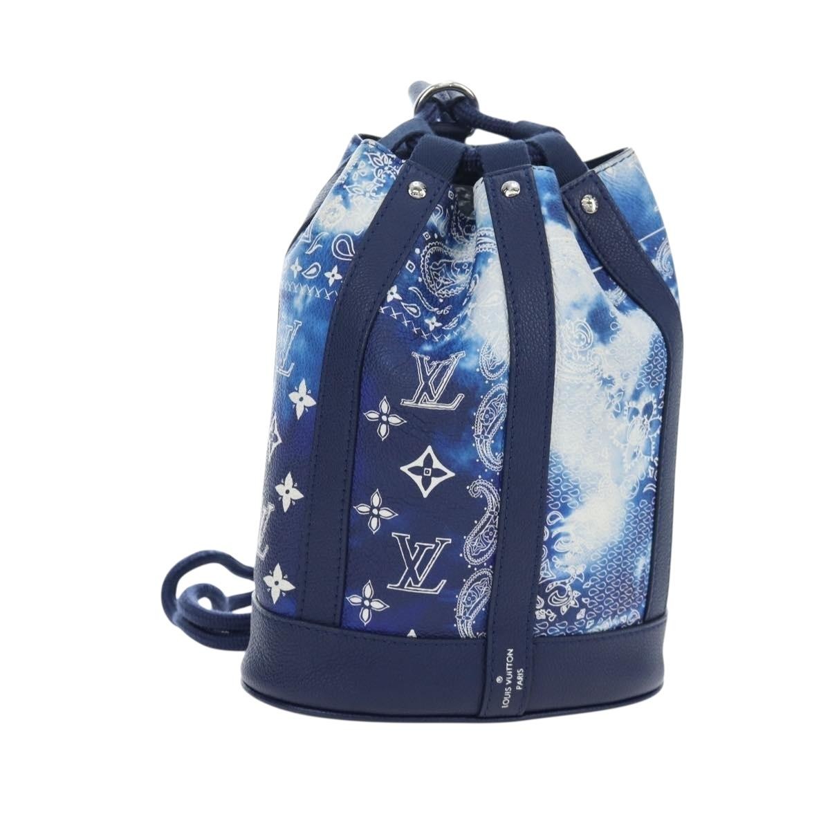 Louis Vuitton Randonnee Limited Edition Monogram Bandana Leather Blue Canvas Shoulder Bag Bag (Pre-Owned)