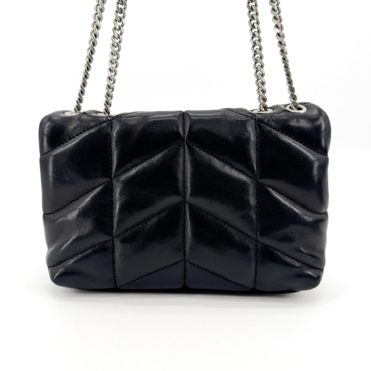 Saint Laurent Loulou Puffer Quilted Leather Black Leather Shoulder Bag Bag (Pre-Owned)