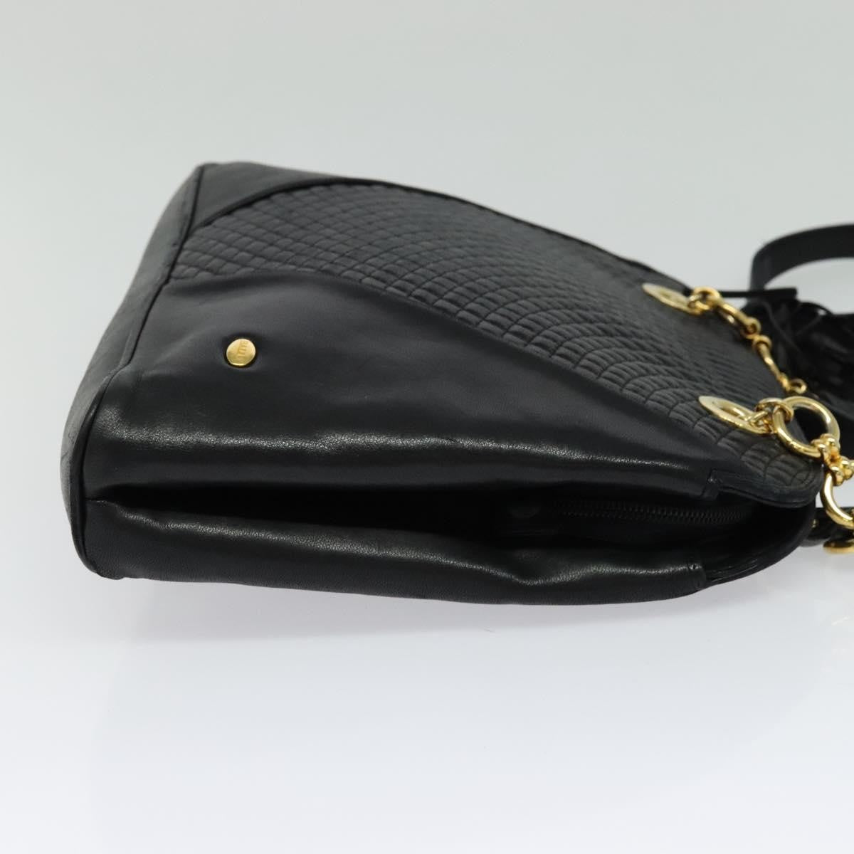 Bally Vintage Quilted Leather Black Leather Shoulder Bag Bag (Pre-Owned)