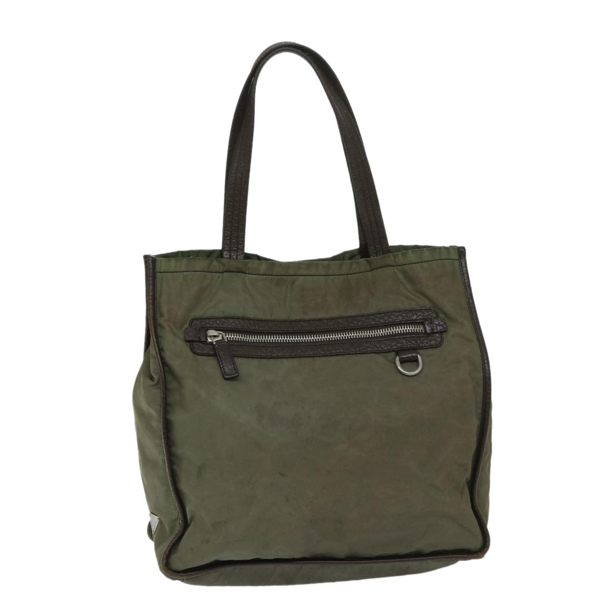 Prada Tessuto Khaki Synthetic Tote Bag (Pre-Owned)